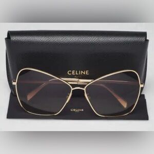 Celine Authentic CL40080U Gold Sunglasses Butterfly Design. Retail 499.00